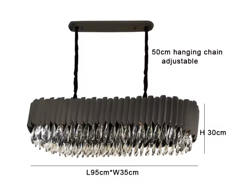 95 cm linear chandelier with spear