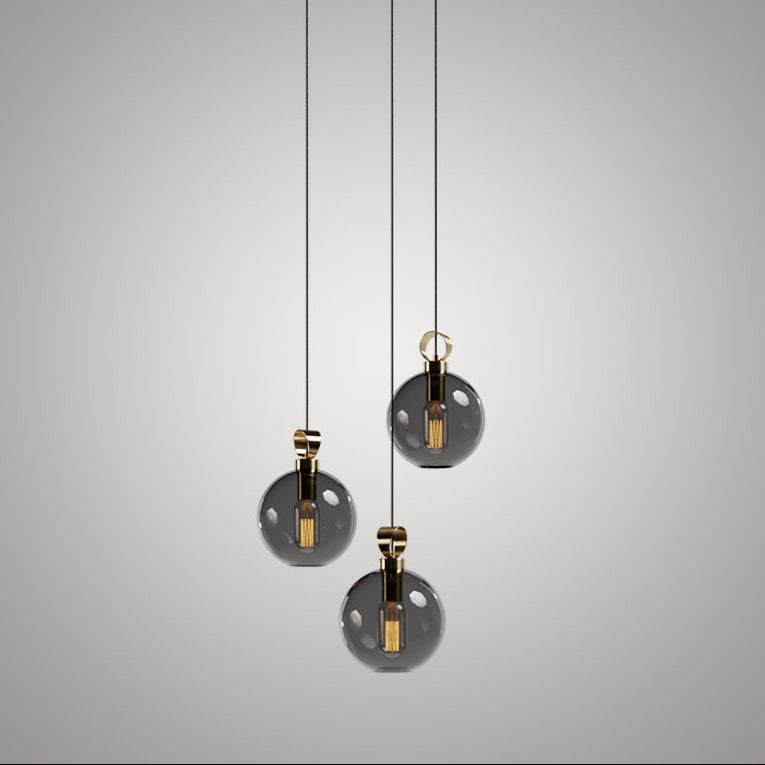 Globe Pirinç Detaylı Üçlü Set - Yuvarlak