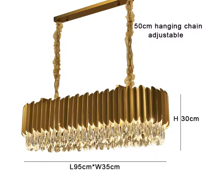 95 cm linear chandelier with spear