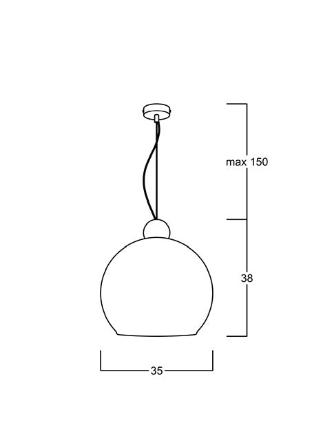 Globe Sarkıt Mat Pirinç Parlak Beyaz - 35 CM