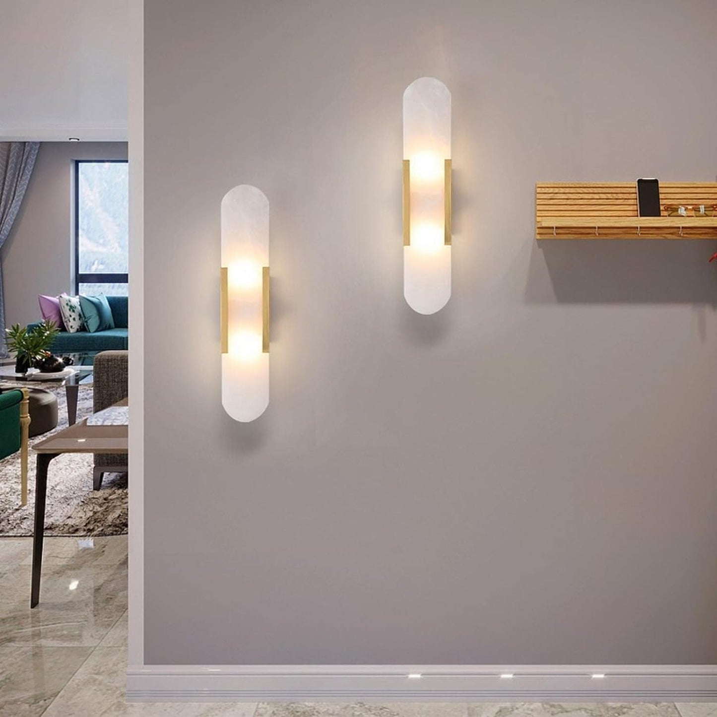 95 cm linear chandelier with spear