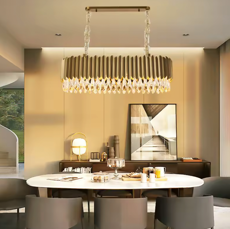 95 cm linear chandelier with spear